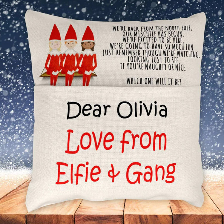 Naughty Elf Pillow:CushionEndlessPrintsUK