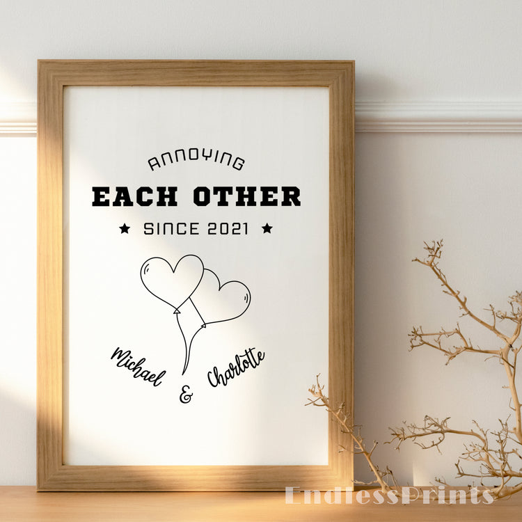 Annoying each other since - Personalised Print