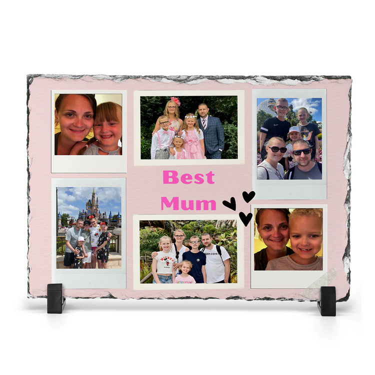 Best Mum Collage Photo Rock Slate 15 x 20cm