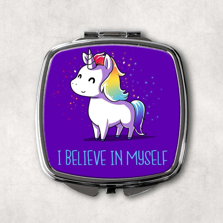 Believe in Myself Square Pocket Compact Mirror:Compact MirrorEndlessPrintsUK