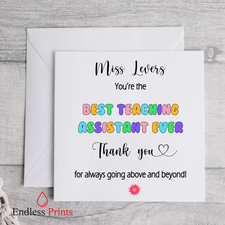 personalised teacher end of school term greeting card