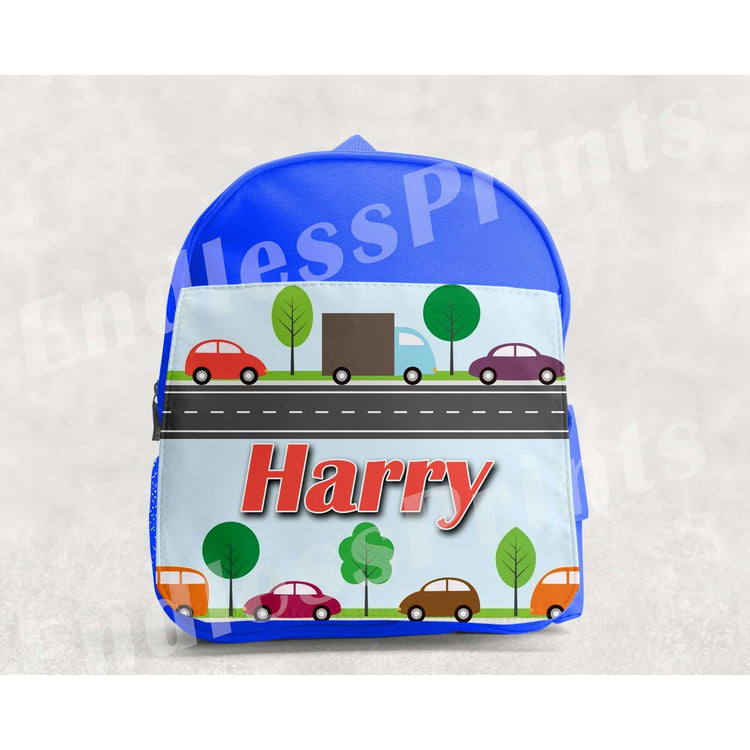 Cars Transport School Backpack - Personalised:BackpackEndlessPrintsUK