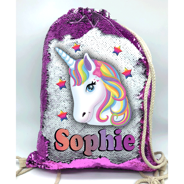 Personalized unicorn 2025 sequin bag