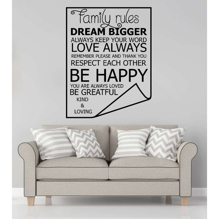 Family Rules:Wall Art StickerEndlessPrintsUK