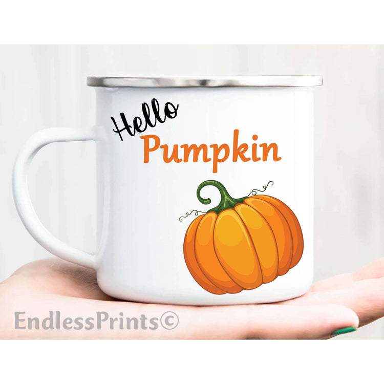 Hello Pumpkin Enamel Mug:EndlessPrintsUK