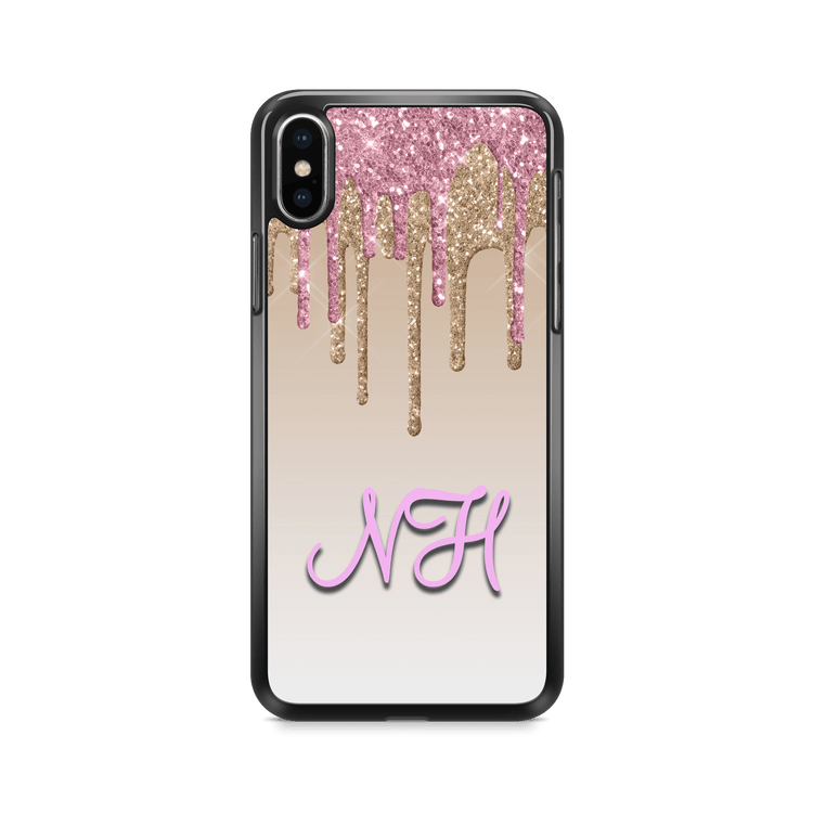 Initial Phone Case - Dripping Glitter effect:Phone Case