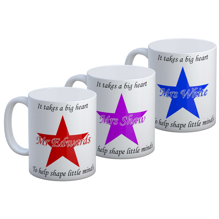 It takes a big heart teacher Mug:MugEndlessPrintsUK