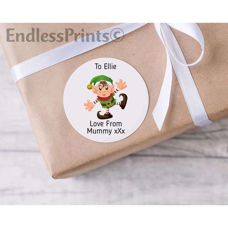 Personalised Christmas Elf Gift Tag Stickers:Gift Tags & LabelsEndlessPrintsUK