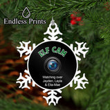 Personalised Elf Cam Hanging Snowflake:BaubleEndlessPrintsUK