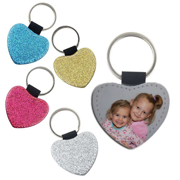 Personalised Glitter Love Heart Keyring:EndlessPrintsUK