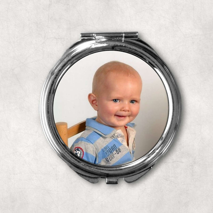 Personalised Round Pocket Compact Mirror:Compact MirrorEndlessPrintsUK