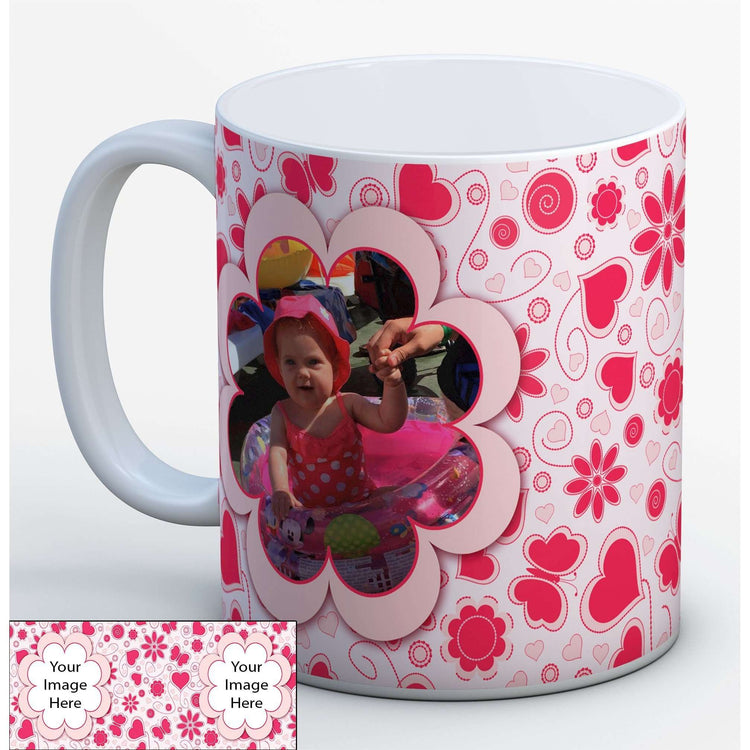 Pink Hearts - Personalised Photo Mug:MugEndlessPrintsUK
