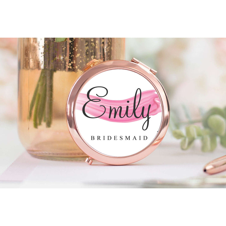Rose Gold Personalised Lipstick Name Mirror:Compact MirrorEndlessPrintsUK