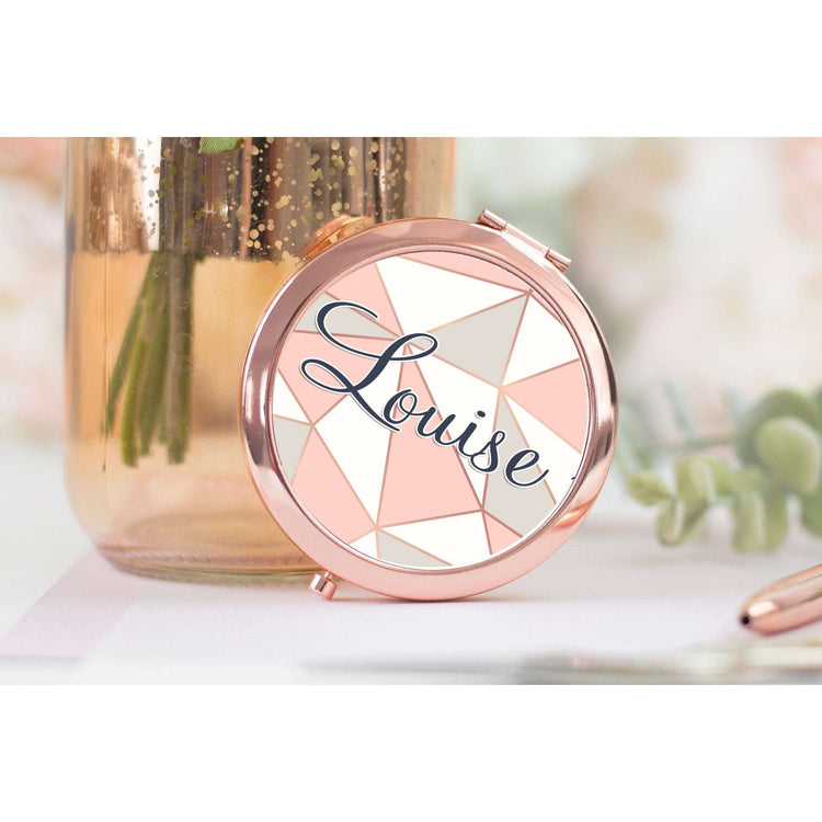 Rose Gold Personalised Name Mirror:Compact MirrorEndlessPrintsUK