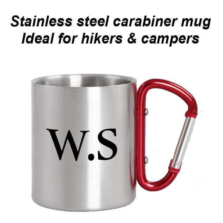 Stainless Steel Carabiner Mug - 8oz:Carabiner MugEndlessPrintsUK