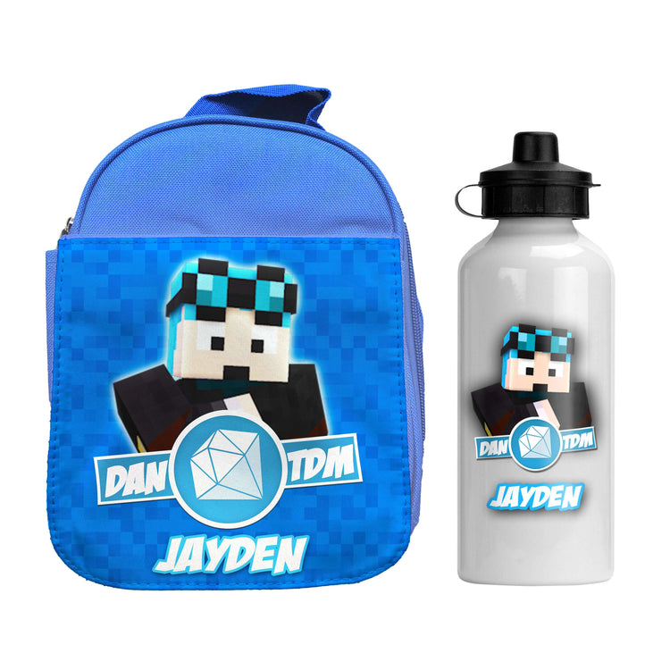 DanTDM Lunch Bag & Water Bottle School Set:BackpackEndlessPrintsUK