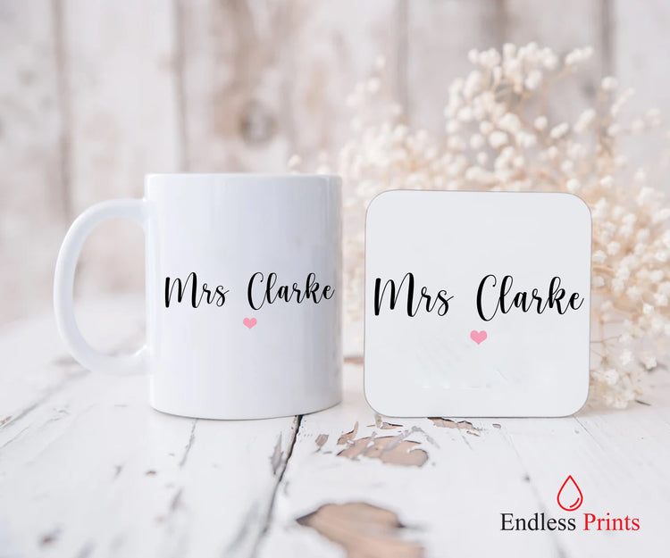 personalised teacher end of term leaving school gift mug and coaster set