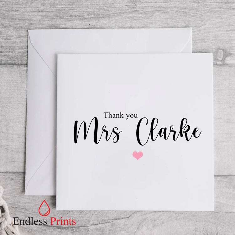 personalised teacher school leaving end of term greeting card