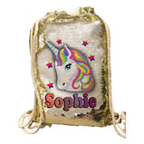 Unicorn Drawstring Bag - Sequin Reveal (Pink, Blue, Silver, Gold or Black):Cushion