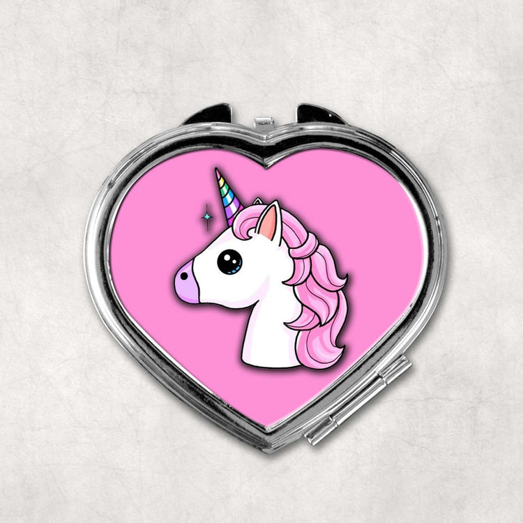 Unicorn Heart Pocket Compact Mirror:Compact MirrorEndlessPrintsUK