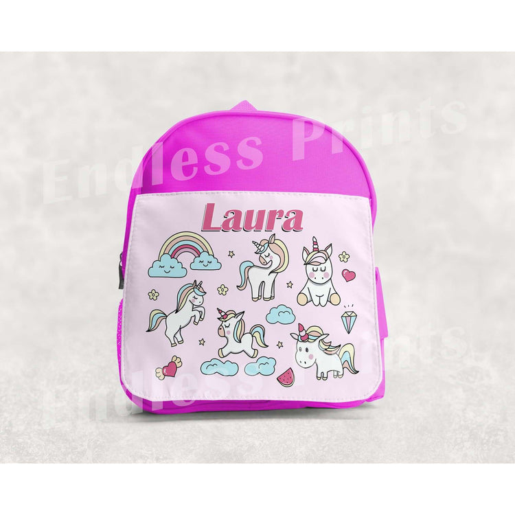 Unicorn School Backpack - Personalised:BackpackEndlessPrintsUK