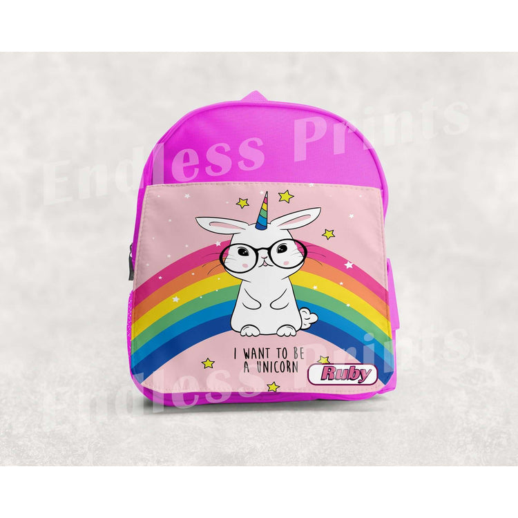 Unicorn School Backpack - Personalised:BackpackEndlessPrintsUK