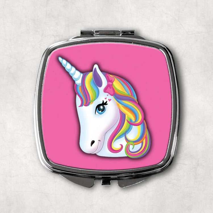 Unicorn Square Pocket Compact Mirror:Compact MirrorEndlessPrintsUK