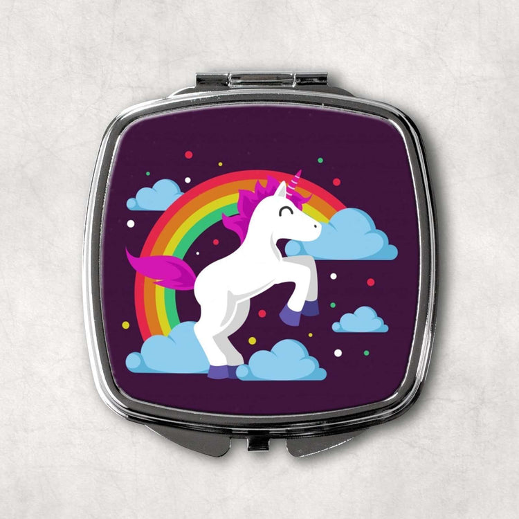 Unicorn Square Pocket Compact Mirror:Compact MirrorEndlessPrintsUK