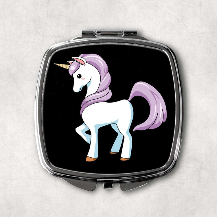 Unicorn Square Pocket Compact Mirror:Compact MirrorEndlessPrintsUK