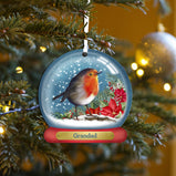 Remembrance Robin Snowglobe Bauble - Personalised