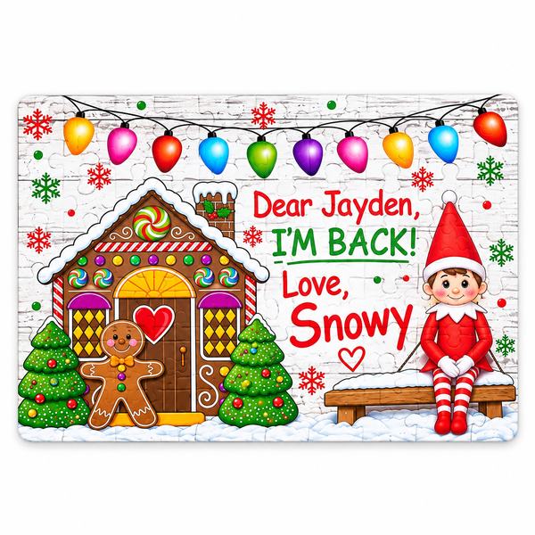 personalised elf on the shelf jigsaw naughty elf arrival 1st December Xmas Christmas