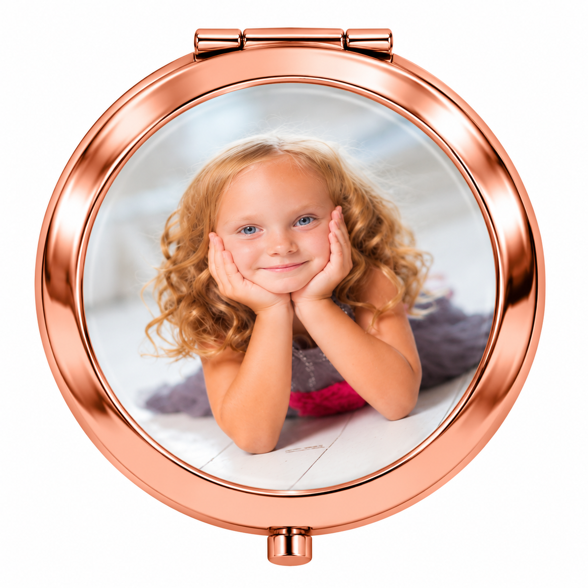Photo Rose Gold Handbag Compact Mirror - Personalised Image / Picture Gift