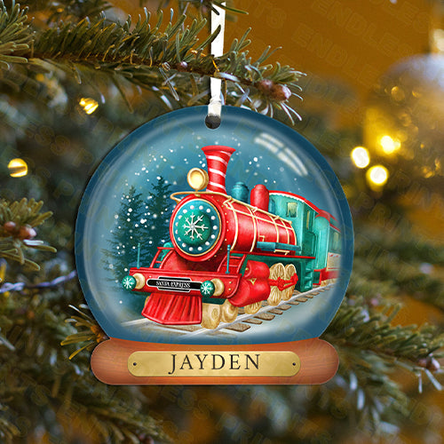 Santa Express Snowglobe Christmas Bauble - Personalised