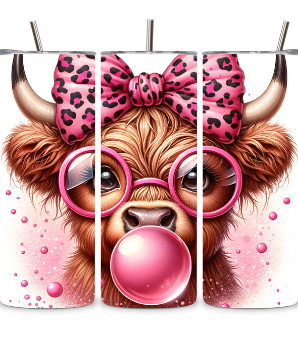 Bubblegum Highland Cow Tumbler
