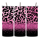 Pink Glitter Cheetah Tumbler