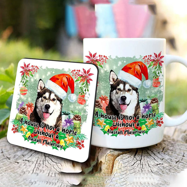 Dog Christmas Mug & Coaster Set