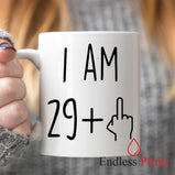 FUNNY SWEARING 30TH BIRTHDAY MUG GIFT 29 + 1 MIDDLE FINGER 