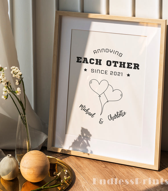 Annoying each other since - Personalised Print