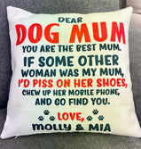 dog mum cushion gift