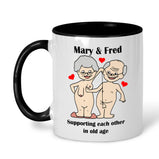 funny supoprtign each other rude personalised mug