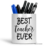 Teacher Thank you Pen / Pencil Pot - BEST TEACHER EVER - Leaving Gift Present