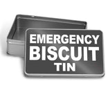 Emergency Biscuit Grey Tin Metal Storage Tin Box