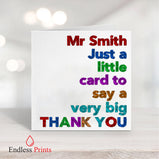 personalised teacher end of school term greeting card