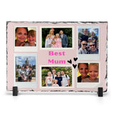 Best Mum Mummy Mother's Day Personalised Gift Photo Collage Rock Slate