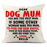 personalised best dog mum cushion mothers day gift 
