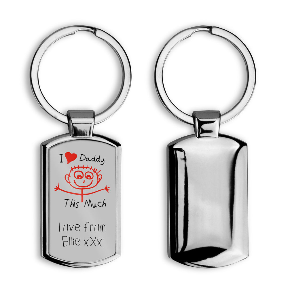 I love daddy personalised metal keyring 
