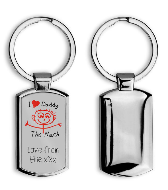 I Love Daddy Metal Oblong Keyring:EndlessPrintsUK