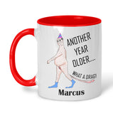 Another Year Older Rude Male Mug - Personalised