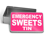 Pink Emergency Sweets Tin Metal Storage Tin Box