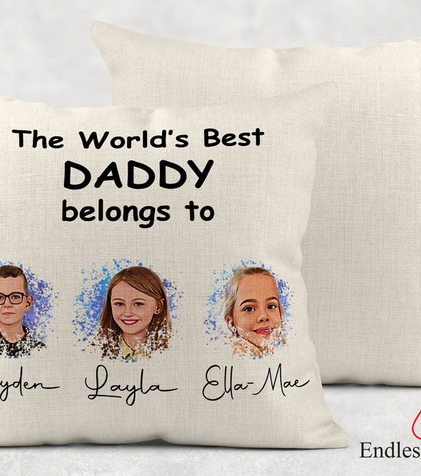 Personalised best daddy belongs to cushion - father's day gift